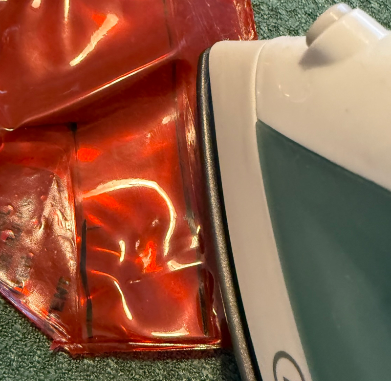 testing welding technique with iron and vinyl